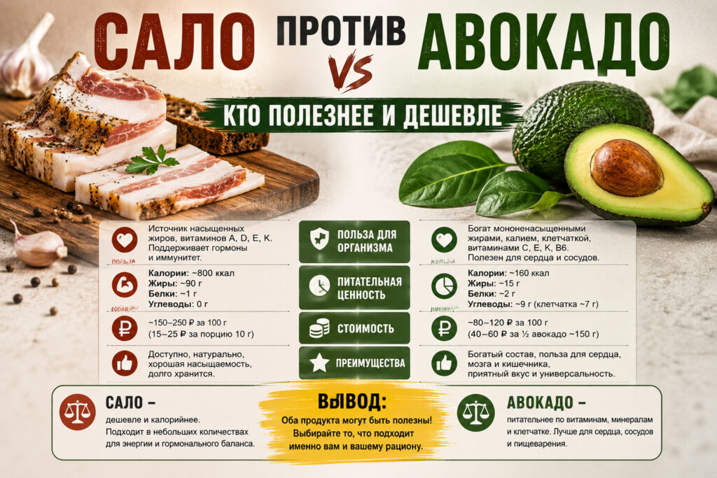 Сало против авокадо: кто полезнее и дешевле