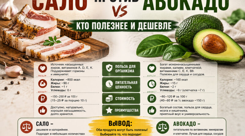 Сало против авокадо: кто полезнее и дешевле