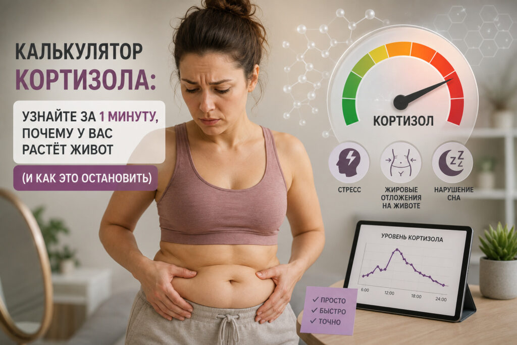 Калькулятор кортизола: узнайте за 1 минуту, почему у вас растёт живот (и как это остановить)
