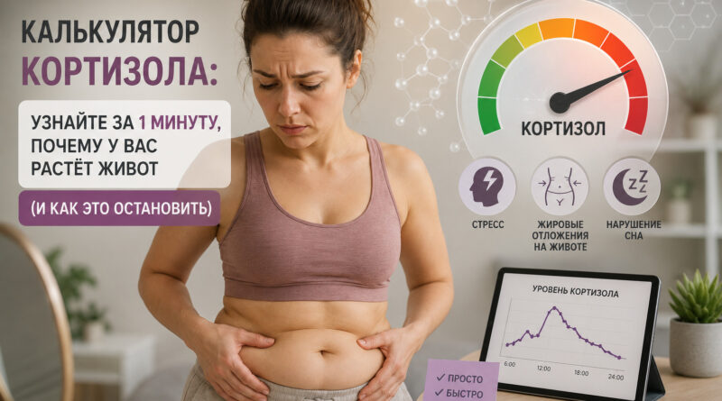 Калькулятор кортизола: узнайте за 1 минуту, почему у вас растёт живот (и как это остановить)